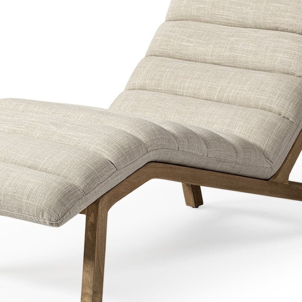 HomeRoots 54" Cream and Brown Tufted Lounge Chair - Elegant Design, Cozy Comfort, and Easy Maintenance for Your Home 380186