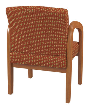 OSP Home Furnishings Medium Oak Wood Visitor Chair with Lumbar Support Taupe Upholstery for Office Waiting Tangelo WD380-K105