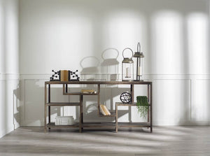 Homeroots 66" Brown Solid Wood Console Table With Shelves   380191