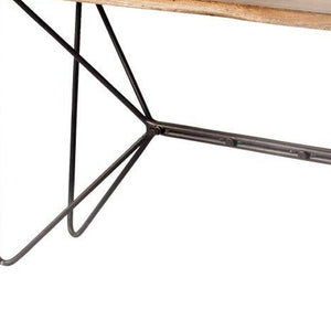 HomeRoots 66" Stunning Solid Acacia Wood Console Table with Abstract Iron Base – Modern Industrial Design Ideal for Home 380192
