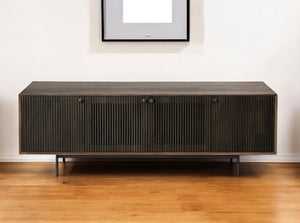 Homeroots 20" Brown Solid Wood Cabinet Enclosed Storage Tv Stand  Solid Wood 380197