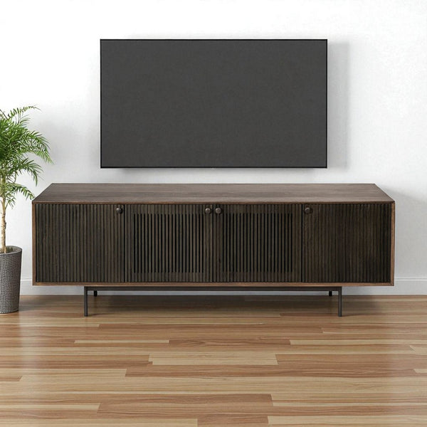 HomeRoots 20" Solid Wood Cabinet - Elegant Enclosed Storage TV Stand for Organized Living Room and Office 380197