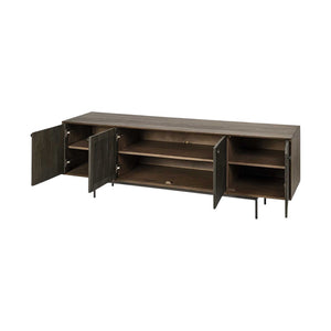 HomeRoots 20" Solid Wood Cabinet - Elegant Enclosed Storage TV Stand for Organized Living Room and Office 380197