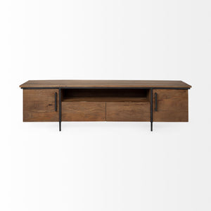 Homeroots 18" Brown And Black Solid Wood Tv Stand  Solid Wood 380199