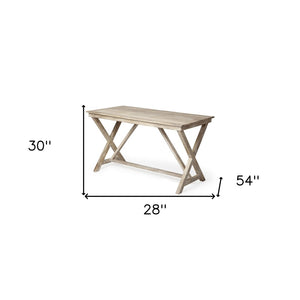 HomeRoots 28" Brown Writing Desk - Classic Solid Wood Design, Perfect for Home Office or Cozy Living Spaces 380201
