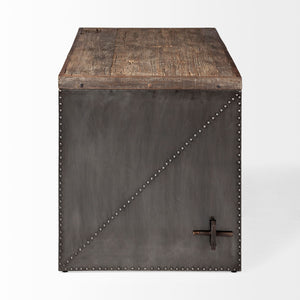 Homeroots 28" Dark Brown And Gray Writing Desk   380202