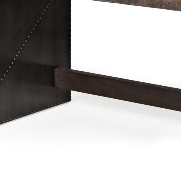 Homeroots 28" Dark Brown And Gray Writing Desk   380202