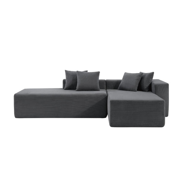 English Elm 101-inch Corduroy L-shaped Sectional Sofa Deep Seat Modular Lounge for Living Room W3480S00003