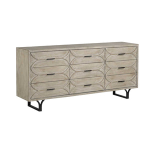 HomeRoots 70" Light Brown Nine-Drawer Sideboard - Stylish Solid Wood Storage for Modern & Rustic Interiors 380211