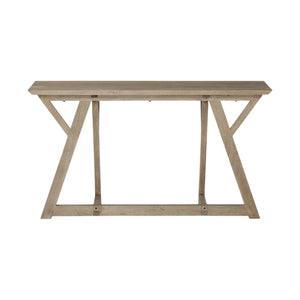 Homeroots 16" Brown Solid Wood Trestle Console Table   380218