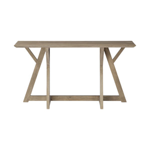 Homeroots 16" Brown Solid Wood Trestle Console Table   380218