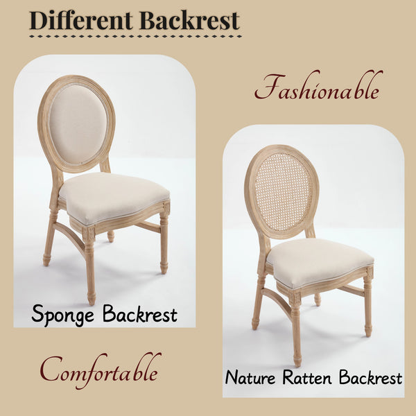 English Elm French Country Dining Chairs Set Of 2 - Elegant Upholstered, Stackable & Versatile For Any Space W3426P324205