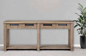 HomeRoots 72" Brown Solid Wood Console Table with Drawers - Stylish Storage Solution for Every Room 380220