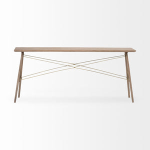 Homeroots 16" Brown Solid Wood Console Table   380221