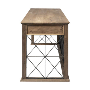 Homeroots 60" Solid Wood Enclosed And Open Storage Tv Stand  Solid Wood 380229