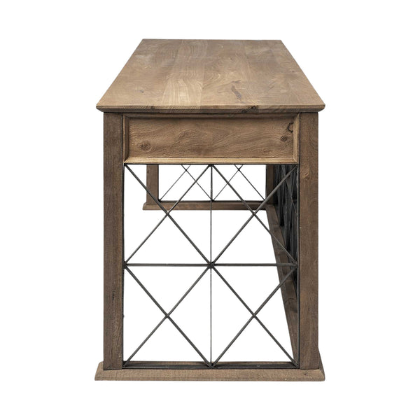 Homeroots 60" Solid Wood Enclosed And Open Storage Tv Stand  Solid Wood 380229