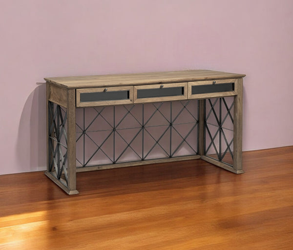 Homeroots 60" Solid Wood Enclosed And Open Storage Tv Stand  Solid Wood 380229