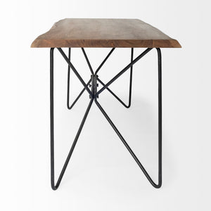 Homeroots 26" Brown And Black Writing Desk   380230