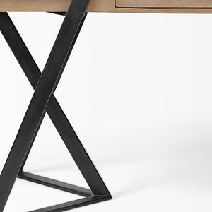 Homeroots 28" Brown And Black Writing Desk   380231