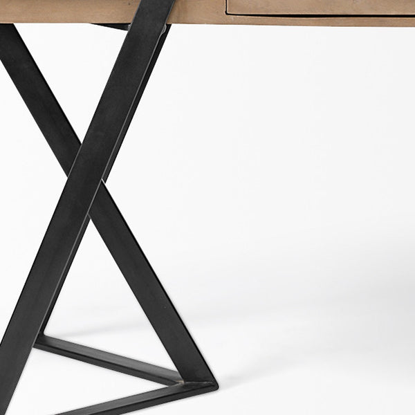 Homeroots 28" Brown And Black Writing Desk   380231