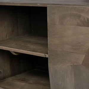 Homeroots 17" Dark Brown Solid Wood Sideboard With Four Doors   380240