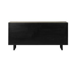 Homeroots 68" Light Brown Solid Wood Sideboard With Four Doors   380243