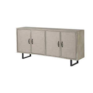 Homeroots 68" Light Brown Solid Wood Sideboard With Four Doors   380243