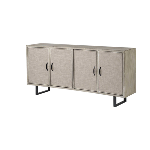 Homeroots 68" Light Brown Solid Wood Sideboard With Four Doors   380243