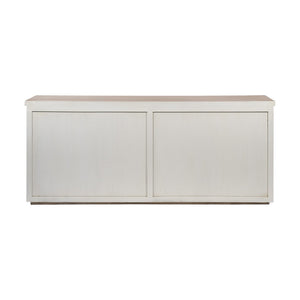 HomeRoots 73" Brown and White Solid Mango Wood Sideboard - Rustic Storage with Farmhouse Charm & Versatility 380252