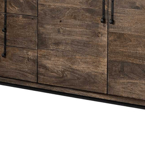 HomeRoots 72" Brown Solid Wood Sideboard - Elegant Six Drawer Storage Cabinet with Two Doors for Versatile Use 380253
