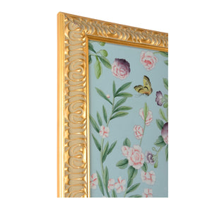 Chelsea House Phil. Hand-Painted Watercolor On Silk Birds In Gold Frame, 63X39.5-Inches Statement Art For Entryway 380256