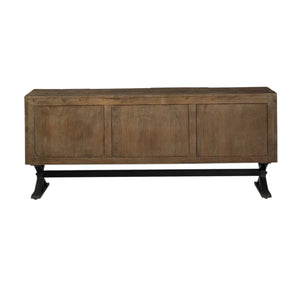 Homeroots 72" Brown Solid Wood Sideboard With Four Doors   380258