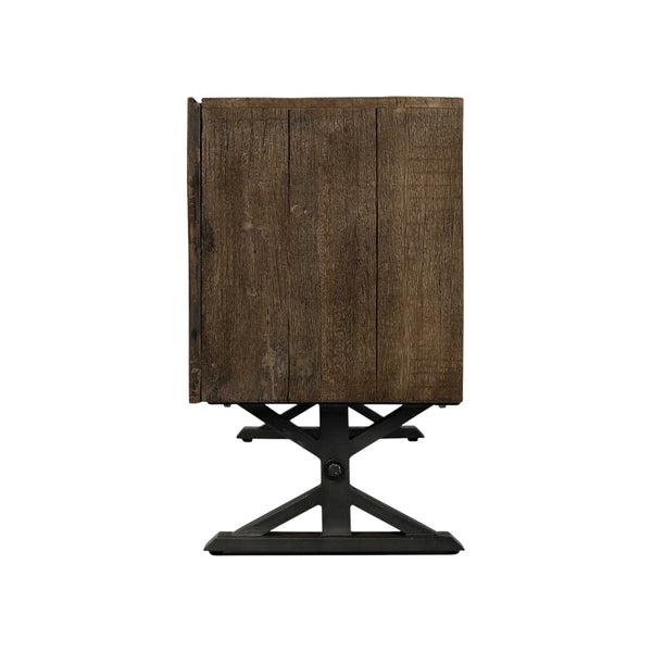 Homeroots 72" Brown Solid Wood Sideboard With Four Doors   380258