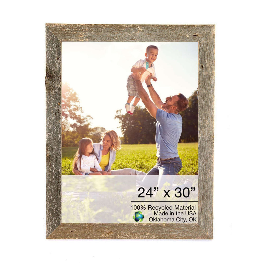 Homeroots 24 X 30 Natural Weathered Grey Picture Frame With Plexiglass Holder   380260