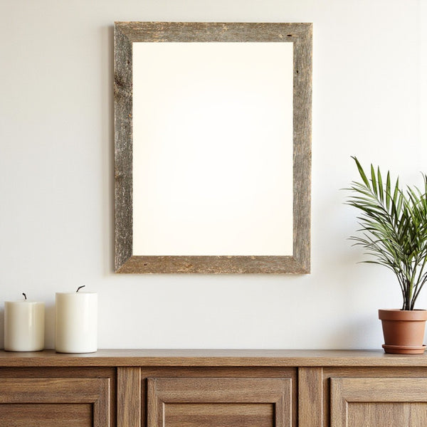 HomeRoots 24" Gray Solid Wood Picture Frame – Stylish 24x36 Hanging Display for Photos & Artwork, Versatile Decor 380262