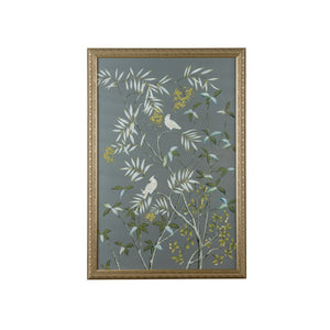 Chelsea House Buckhead Hand-Painted Cockatoo On Silk In Antique Gold Frame With Glass — 58"X40" Elegant Focal Artpiece 380263