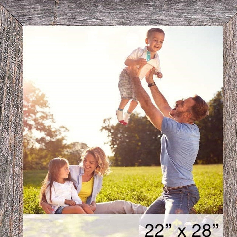 Homeroots 22x28 Natural Weathered Grey Picture Frame With Plexiglass Holder   380263