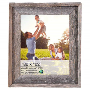 Homeroots 22x28 Natural Weathered Grey Picture Frame With Plexiglass Holder   380263