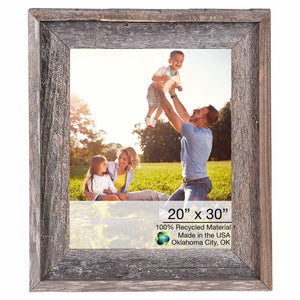Homeroots 20x30 Natural Weathered Grey Picture Frame With Plexiglass Holder   380265