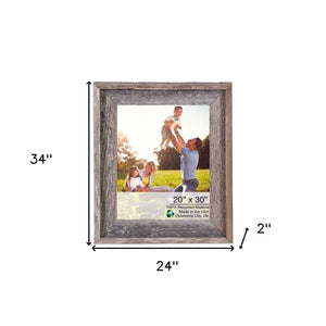 Homeroots 20x30 Natural Weathered Grey Picture Frame With Plexiglass Holder   380265