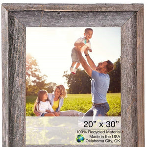 Homeroots 20x30 Natural Weathered Grey Picture Frame With Plexiglass Holder   380265