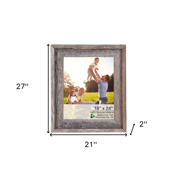 Homeroots 18x24 Natural Weathered Grey Picture Frame With Plexiglass Holder   380268