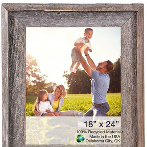 Homeroots 18x24 Natural Weathered Grey Picture Frame With Plexiglass Holder   380268
