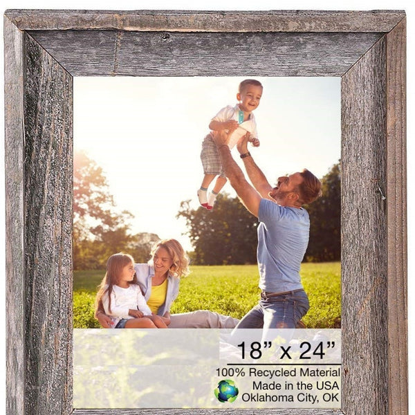 Homeroots 18x24 Natural Weathered Grey Picture Frame With Plexiglass Holder   380268