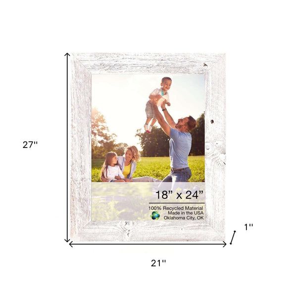 Homeroots 18x24 Rustic White Washed Picture Frame With Plexiglass Holder   380269