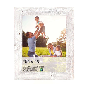 Homeroots 18x24 Rustic White Washed Picture Frame With Plexiglass Holder   380269