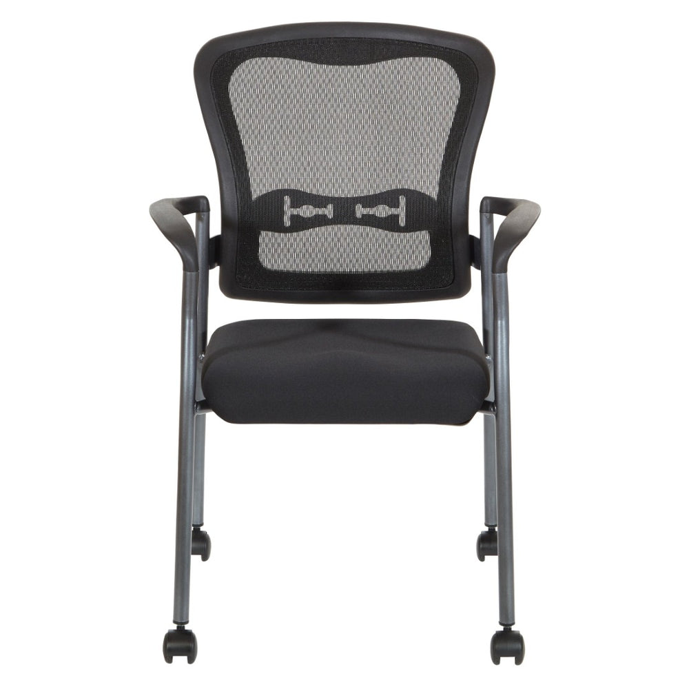 OSP Home Furnishings Titanium Pro-line Stackable Visitors Chair with Lumbar Support for Reception Spaces 84540-30