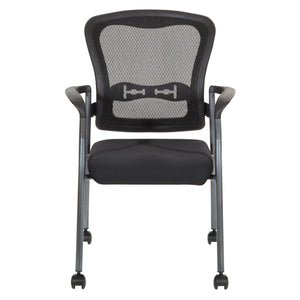 OSP Home Furnishings Titanium Pro-line Stackable Visitors Chair with Lumbar Support for Reception Spaces 84540-30