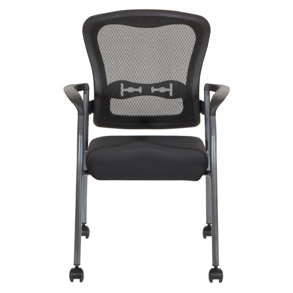 OSP Home Furnishings Titanium Pro-line Stackable Visitors Chair with Lumbar Support for Reception Spaces 84540-30