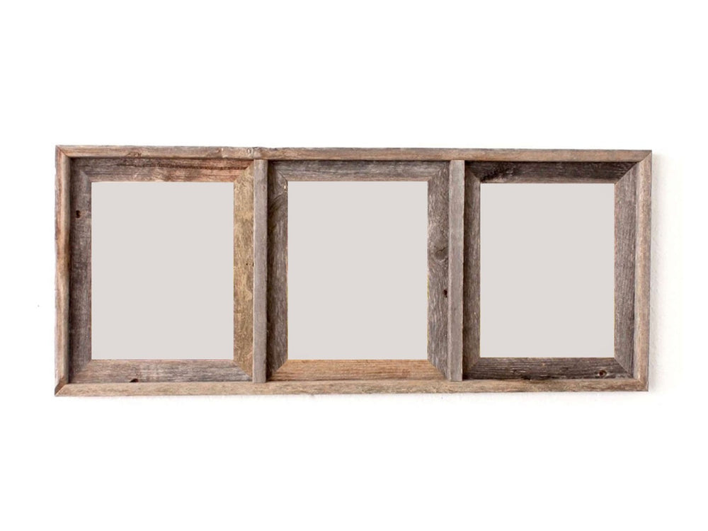 HomeRoots 8" x 10" Gray Distressed Solid Wood Collage Frame - Rustic Decor for Cherished Memories & Photos 380291
